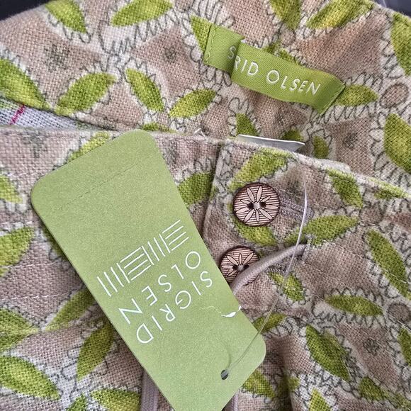 NEW Sigrid Olsen Women's Linen Blend Drawstring Waist Capri Pants Green Size 8‎ - Picture 6 of 13